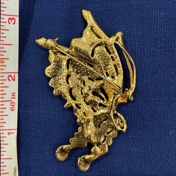 Butterfly brooch- enameled with rhinestones NWOT - Picture 2 of 3